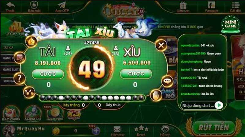 giao diện game Queen88